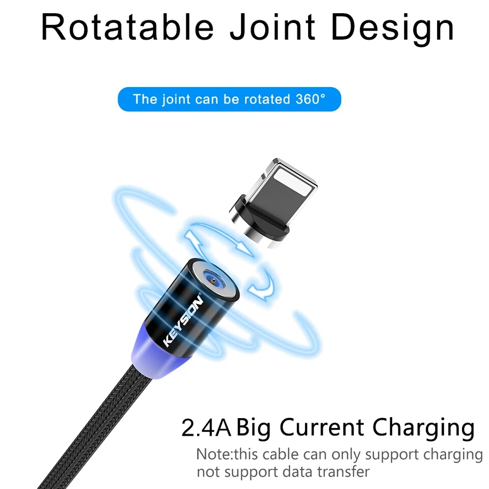 Keysion Led Magnetic Usb Cable Fast Charging 2025