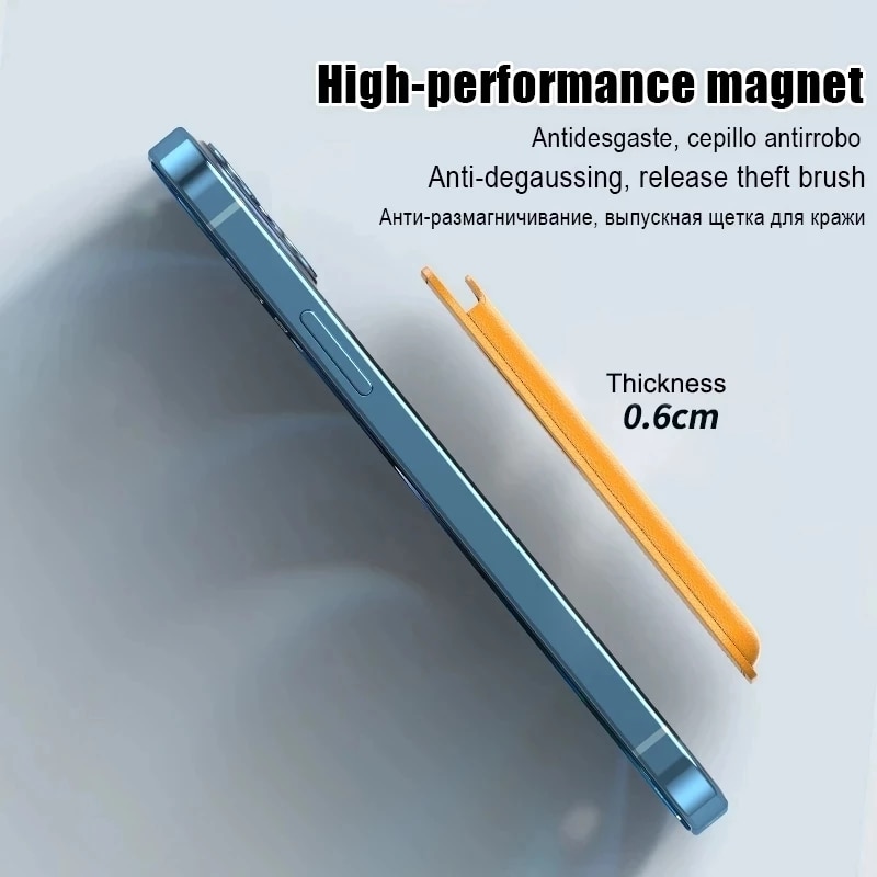 【ThinkWay】For Magsafe Magnetic Leather Wallet Card Bag For iPhone 13 12 11 Pro XS Max Mini XR X 7 8 Plus SE Magnetic Adsorption Back Case. 
