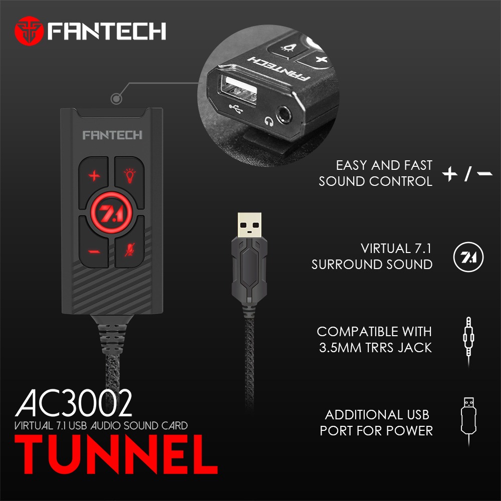 Fantech AC3002 High Quality 7.1 Virtual External USB Audio Sound Card: Buy  Online at Best Prices in SriLanka | Daraz.lk