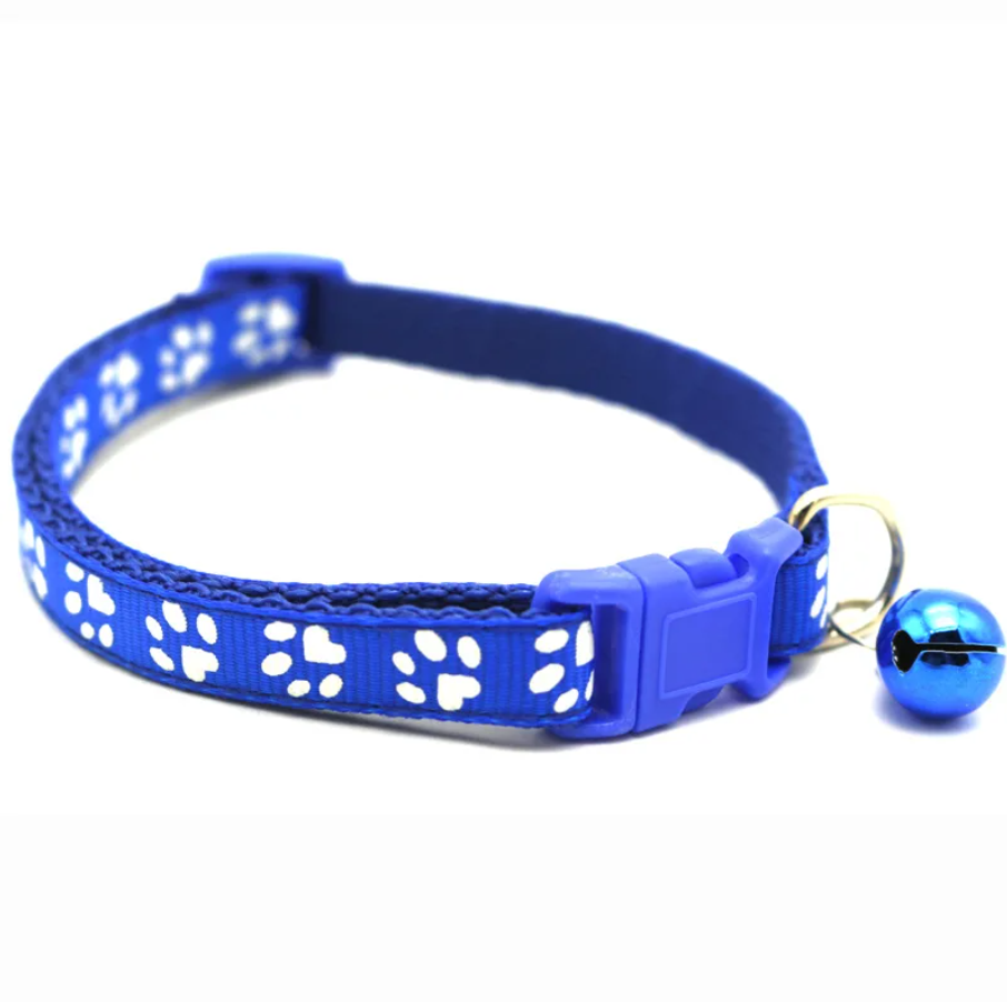 Cat Collar with Bell and Cat Belt - Cute Paw Print Design for Stylish Pets. 