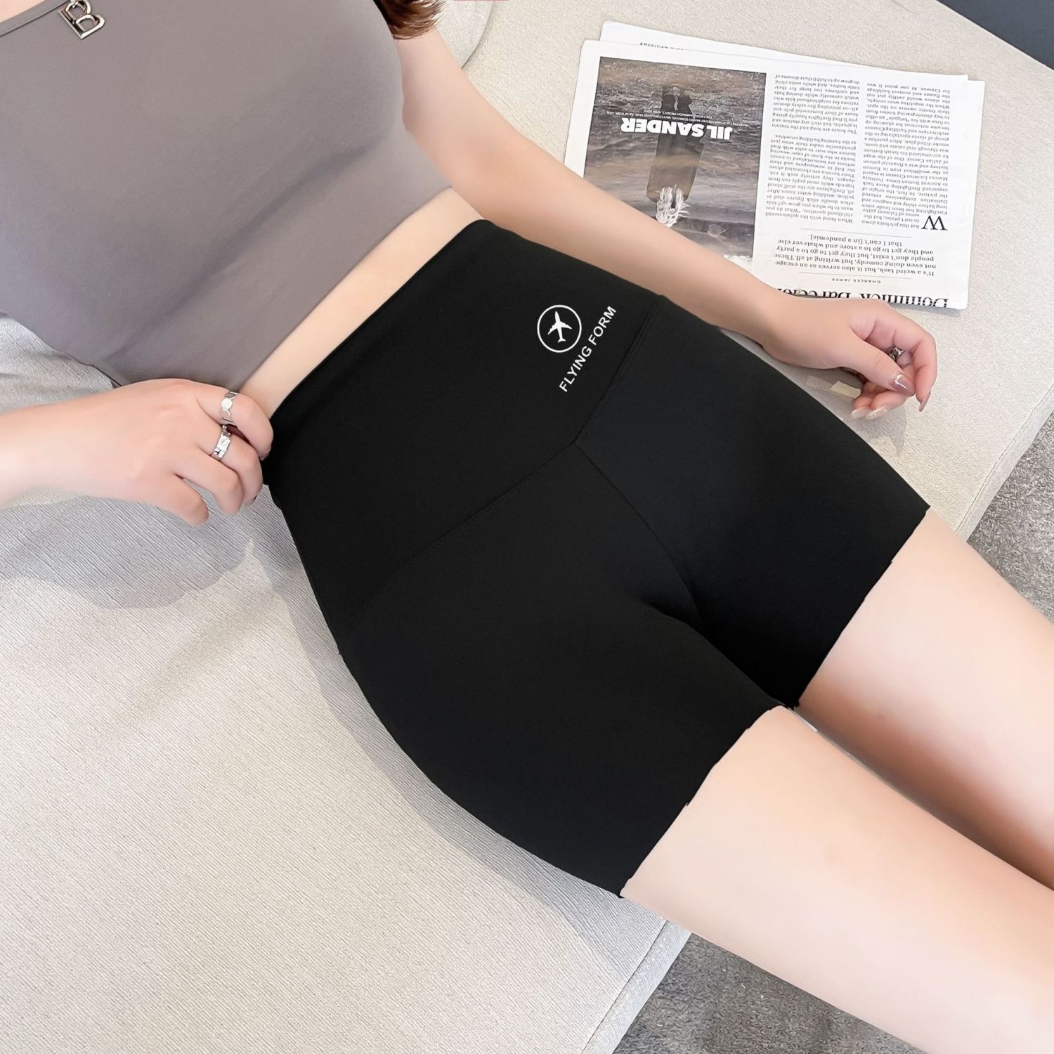 Three-Point Shark Pants Anti-Wardrobe Malfunction Pants Women's Summer Thin Abdominal Pants Outer Seamless Yoga Primer Cycling Shorts
