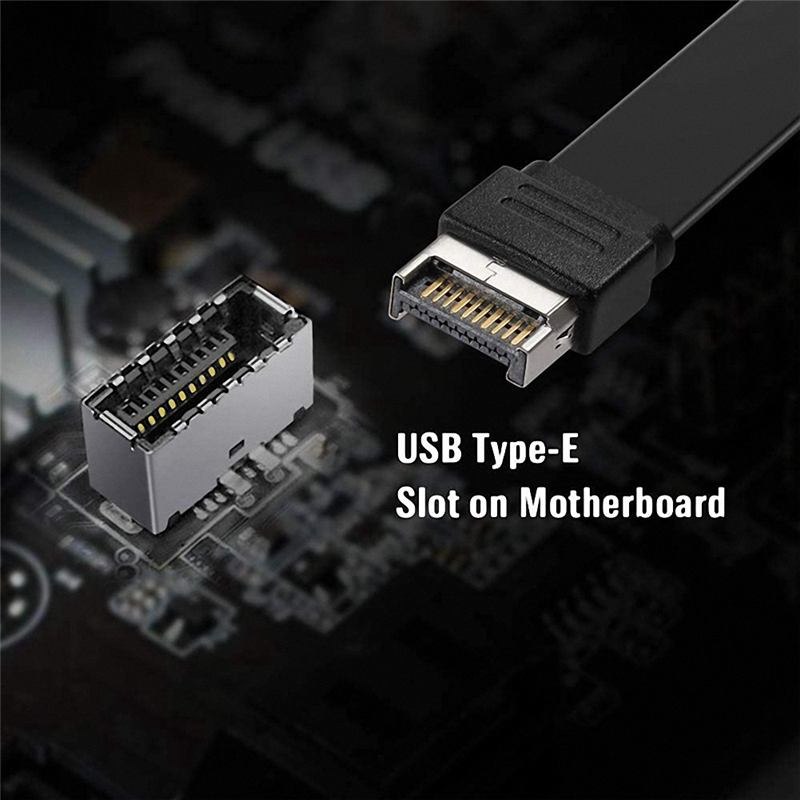USB 3.1 Front Panel Type E Male To USB-C Type C Expansion Cable Computer Motherboard Connector Wire Cord Line, 80Cm. 