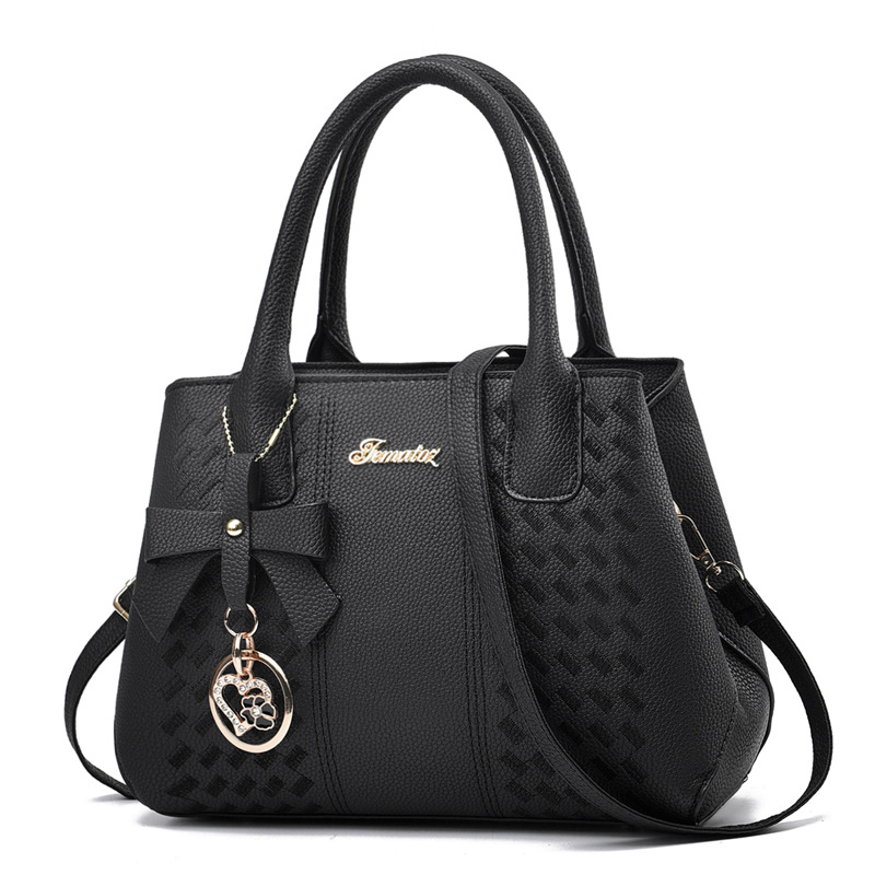 Fashion Tassel PU Leather Totes Bag Tophandle Embroidery Crossbody Bag