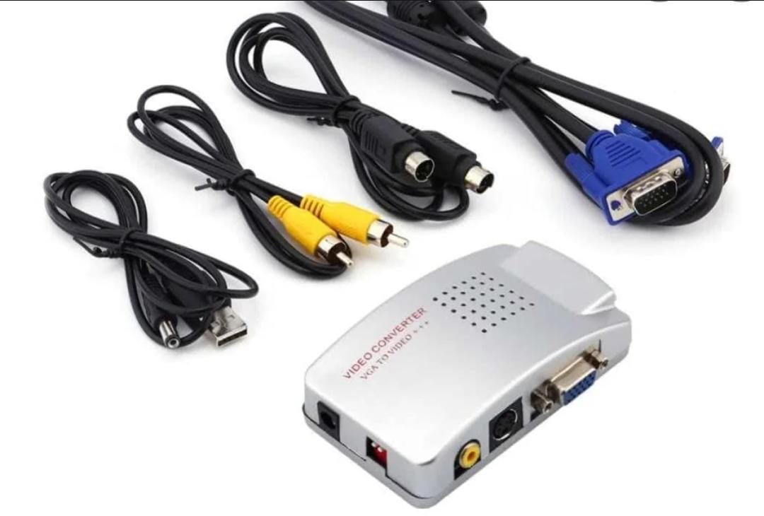 VGA to AV / S-Video / RCA Composite Video Converter - Silver. 