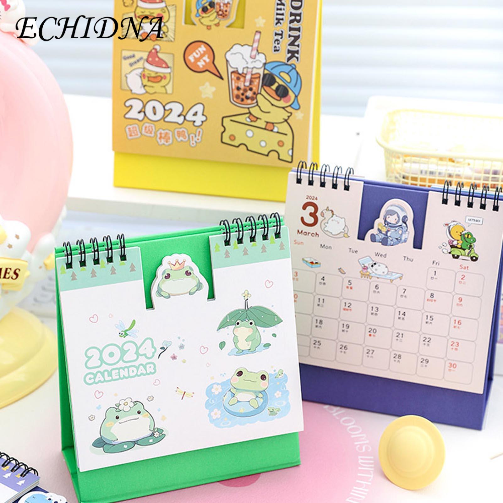 Desktop Calendar Adorable Cartoon Animal Desk Calendar 2023-2024 Monthly Planner for Southeast Asian Buyers 2024 Desk Calendar. 