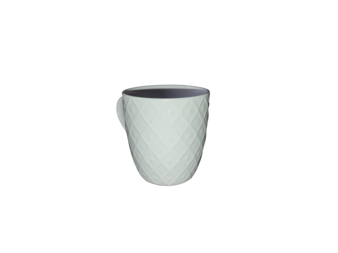 Textured White Ceramic Mug. 