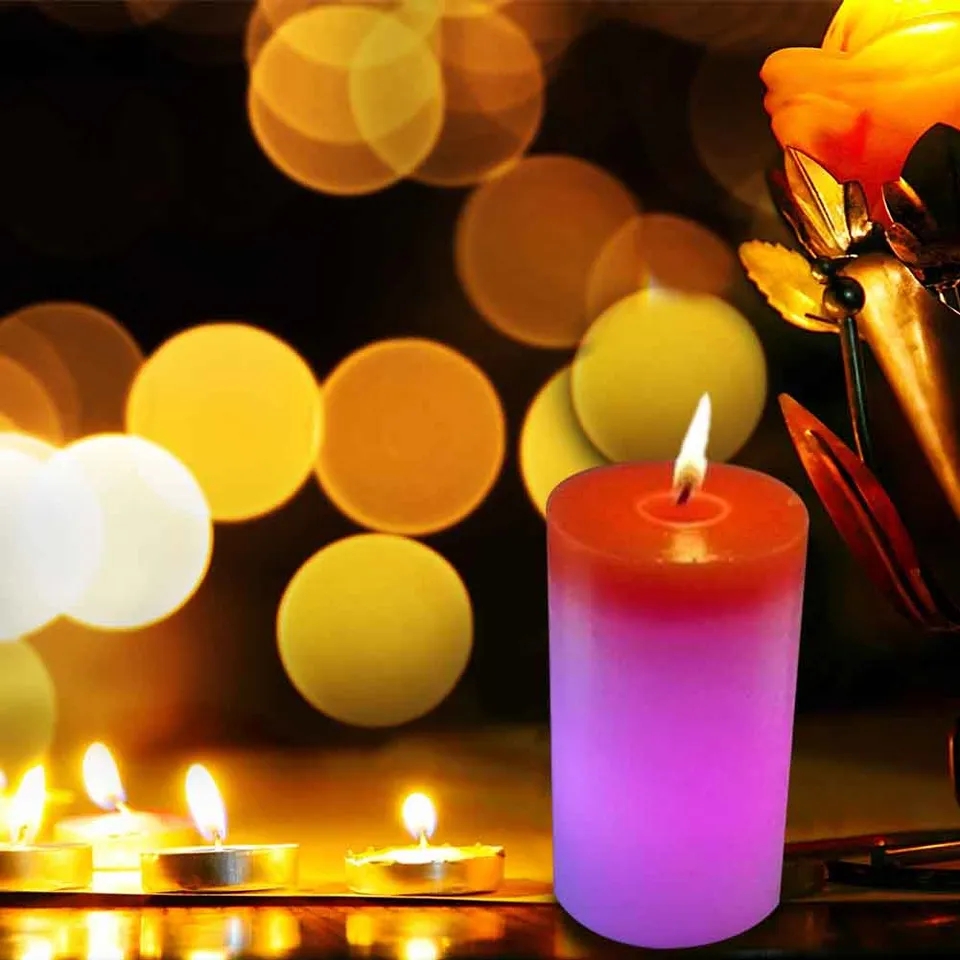 Mood Magic Colour Changing Wax Candles Romantic Real Flame with Colour Changing. 