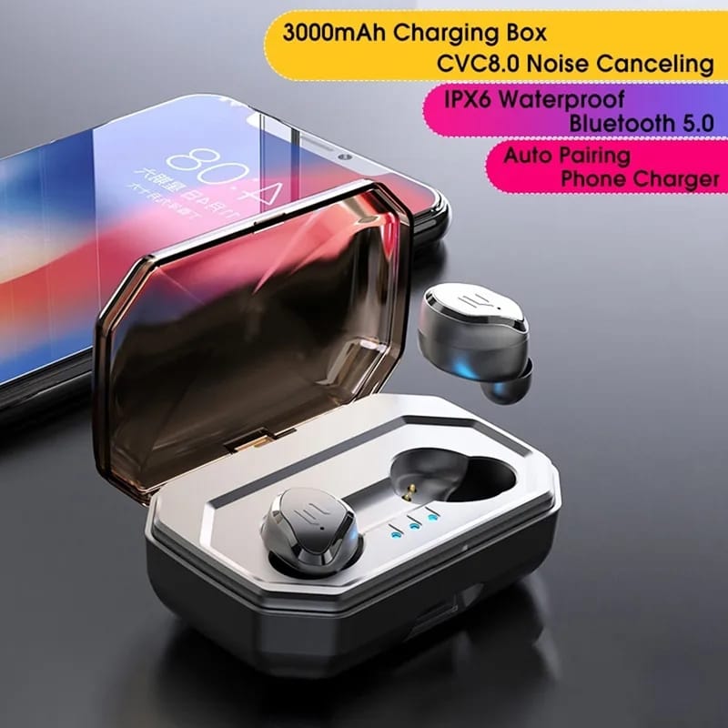 ANTIMI TWS S8 plus Wireless Bluetooth Earbuds Touch Control  Noise Cancelling Waterproof IPX6 3000mAh power bank. 