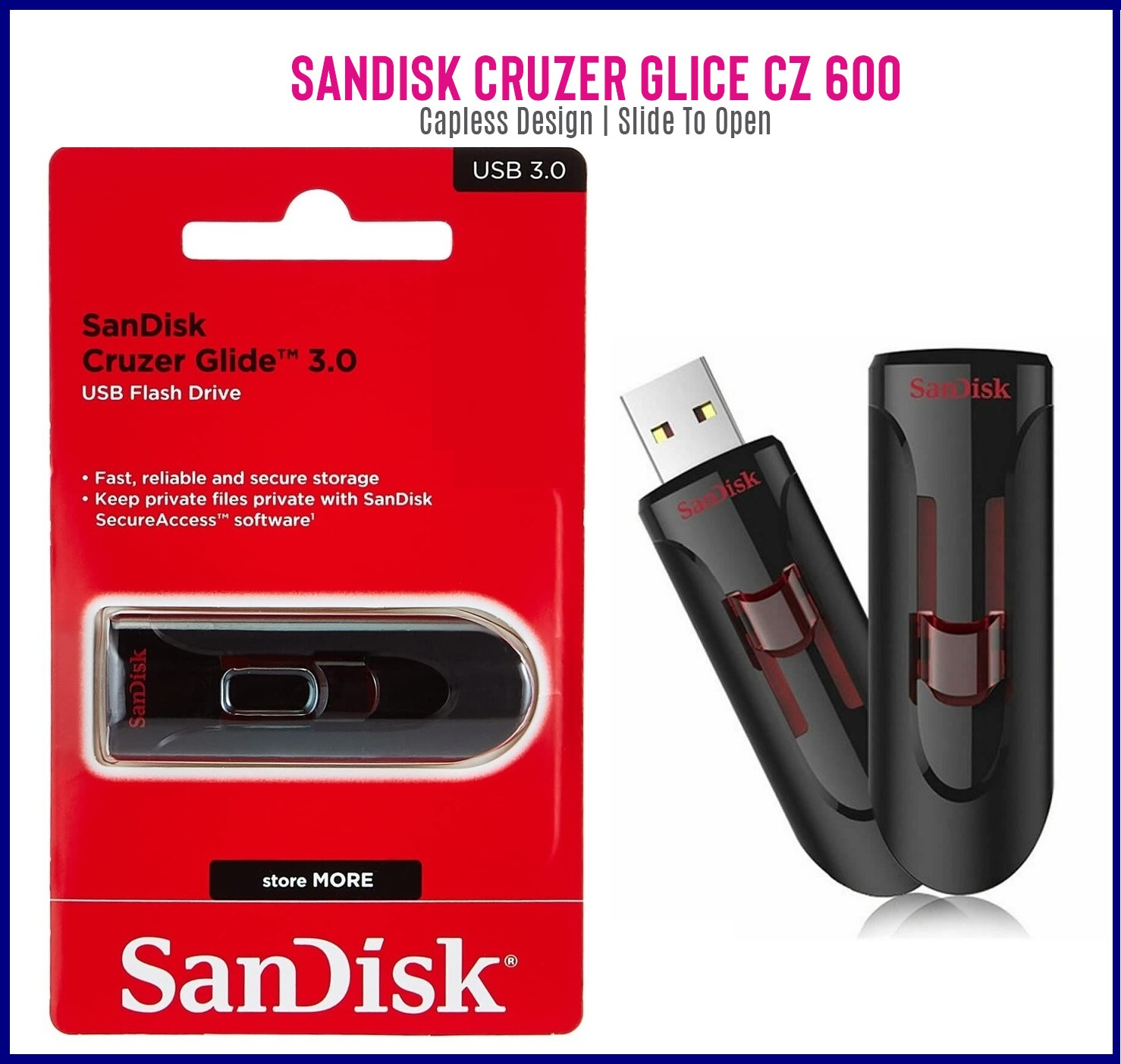 SanDisk CZ600 USB Flash Drive 32GB 64GB USB 3.0 Pen Drive 128GB 256GB  Pendrive High Speed