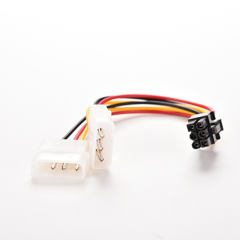 Dual IDE Molex 4 pin Male to 6 pin Male Power Cable for PCI-E GPU Graphics Card. 