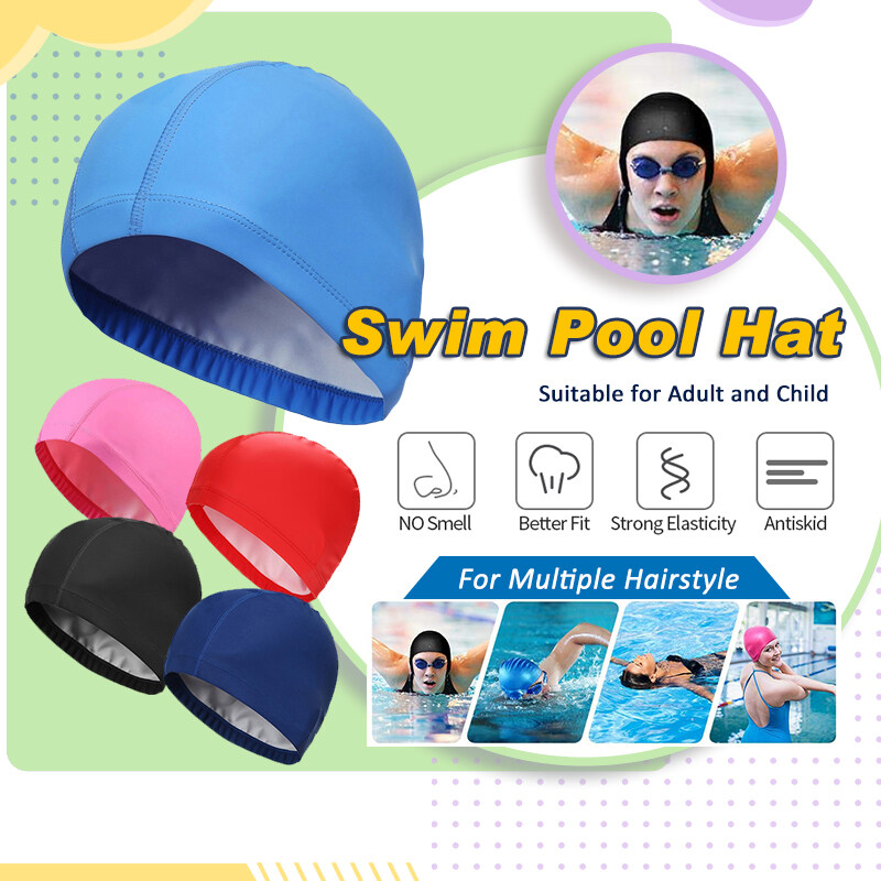 Adult Swim Cap Unisex Man Swimming Cap Woman Swim Cap Topi Renang Topi Mandi Kolam Topi Berenang Swimming Head Cover. 
