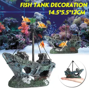sunken ship aquarium decoration