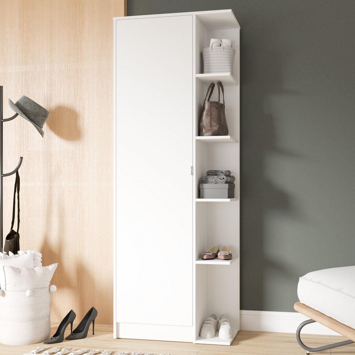 Single Door Wardrobe / Storage Cupboard / Dressing Room /Bedroom / Shoe Cupboard