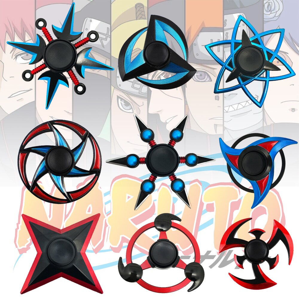 【I】 Naruto Alloy Fidget Spinner Ninja Shuriken Hand Spinner Gyro Toys for Children Stress Relief. 