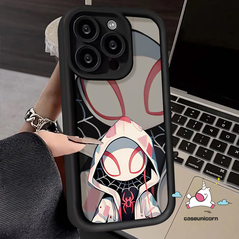 Cartoon Marvel Cool Spider-Man Couple Case For Redmi 9C 13C 12 10A 9A 9 12C A2 A1 10C 9T Note 8 10 9 11 12 10s Pro Max Poco M3 C55 X5 Mi 11 12 Lite Trend Brand Angel Eye Soft Cover. 