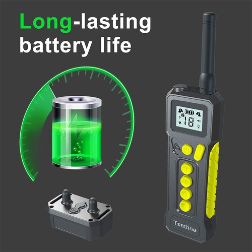 T10 Electric Dog Training Device Collar Wireless Remote Control LCD Display Waterproof USB Rechargeable with Flashlight - Black