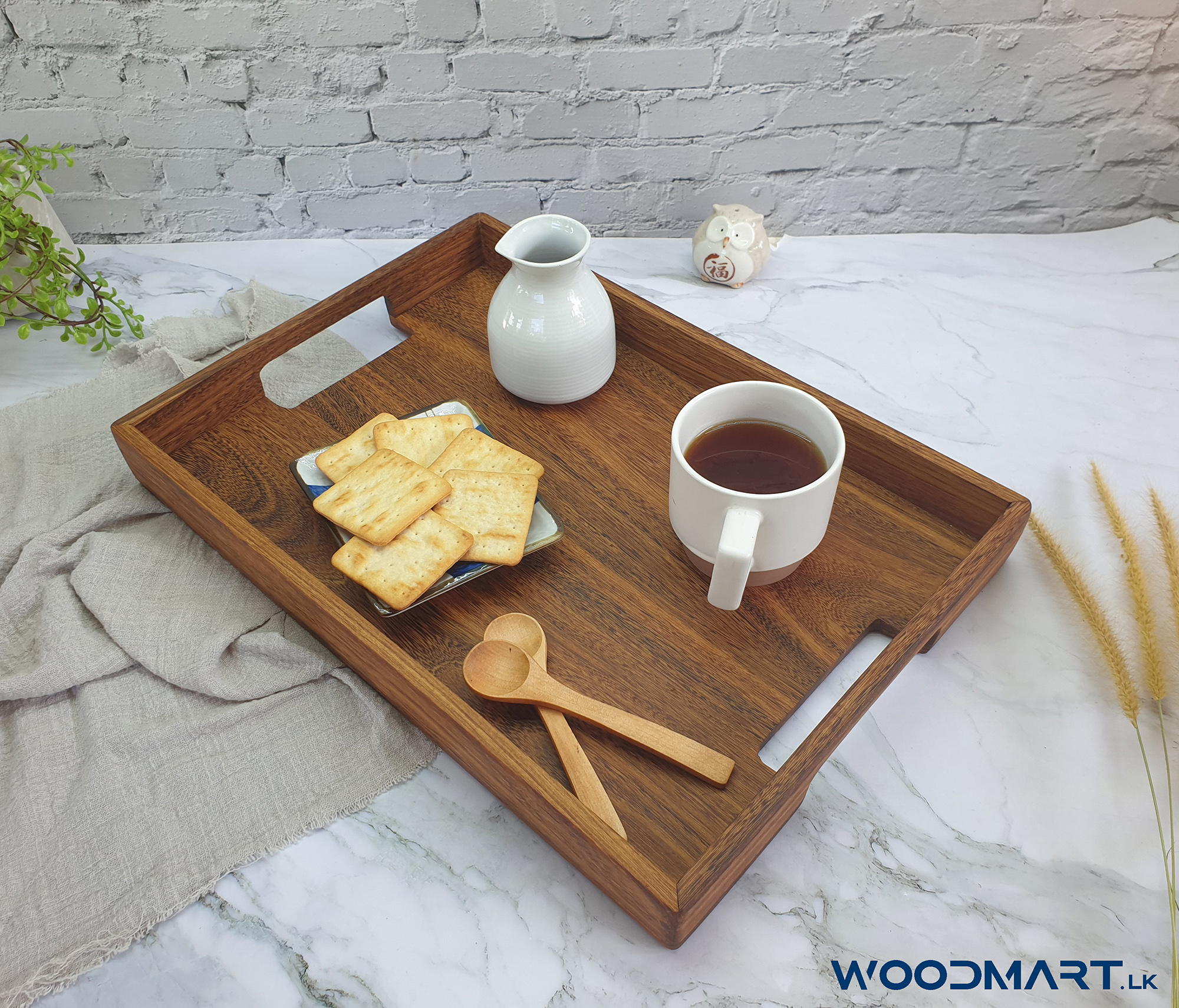 Serving Tray Nadun - Wooden Tray with Handles / Dinner Trays, Tea Tray, Bar Tray, Breakfast Tray. 