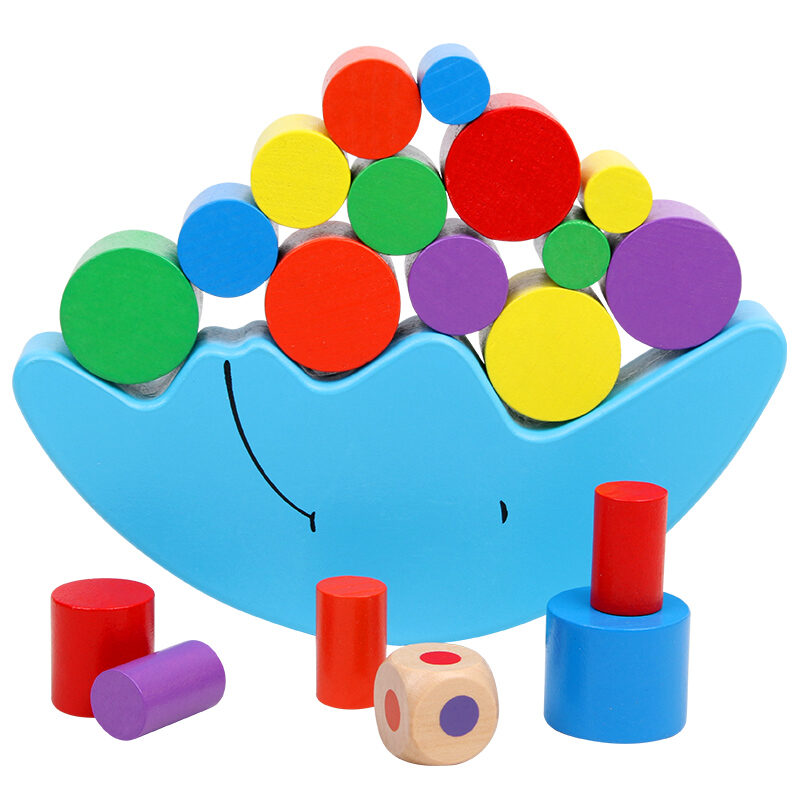 Moon Balance Game Hand-Eye Coordination 3-4 Years Old Early Education Desktop Matching Children's Educational Wooden Toys Jenga. 