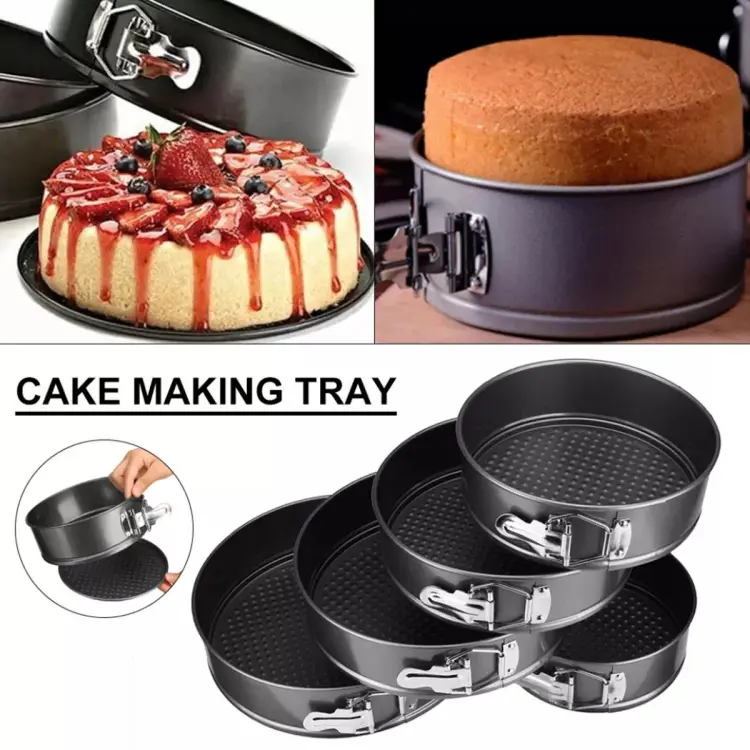 RYJ Round Shape Cake Mold 5 Pcs Black