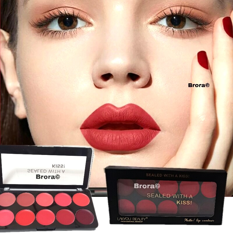 Lakyou Beauty Sealed With A Kiss Professional 10 Color Lipstick Palette. 