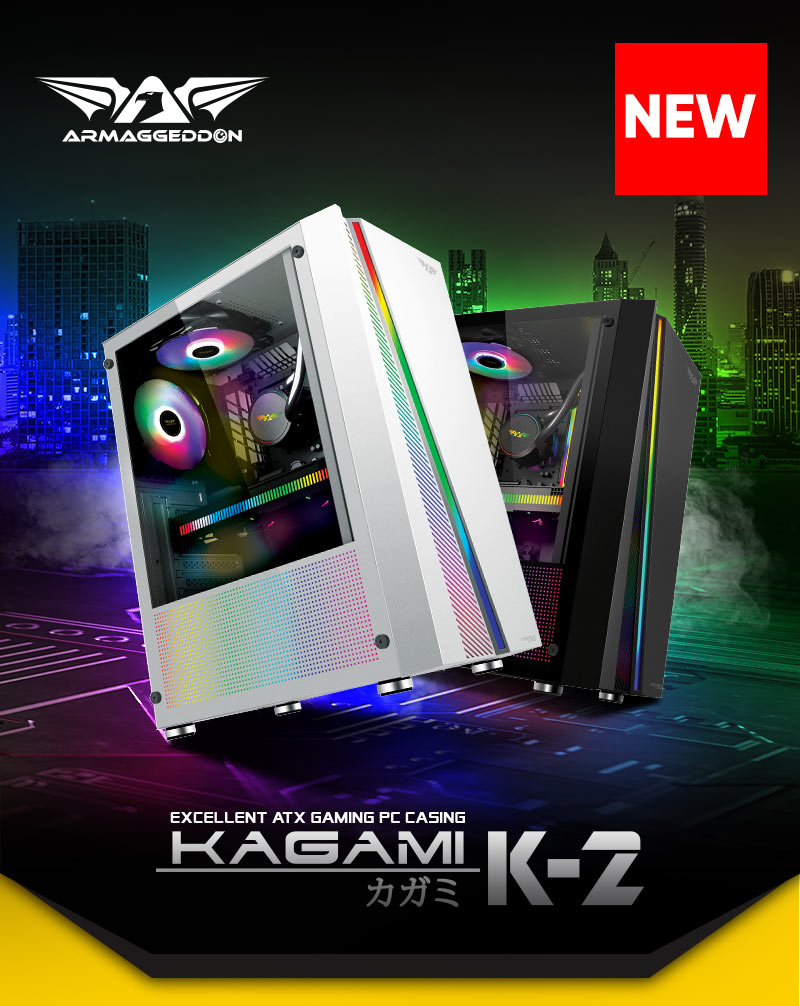 Armaggeddon-Kagami K2 Excellent ATX Gaming PC Casing with RGB Lightning Effect. 