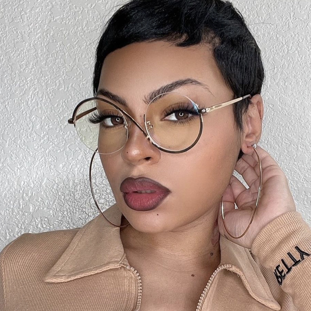 Flat Anti Blue Asymmetric Frames S Eyeglasses Lens Half Glasses Frame. 