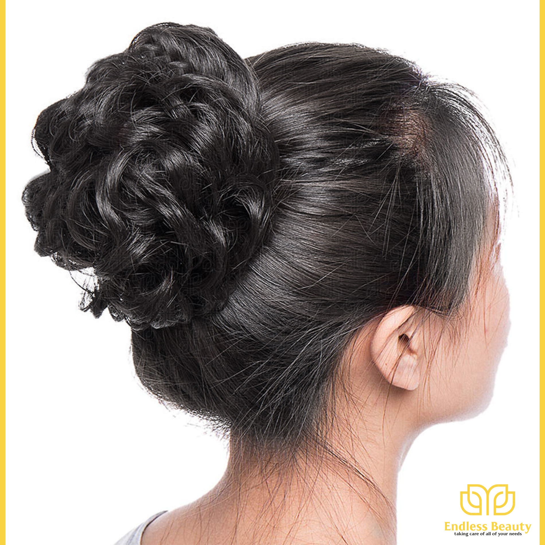 Messy Bun Large 1pcs Hair Piece Hair Extension With Elastic Rubber Band Hairpiece Synthetic Hair Scrunchies Hair Piece for Women Girls Color Black Endless Beauty EB-FA. 