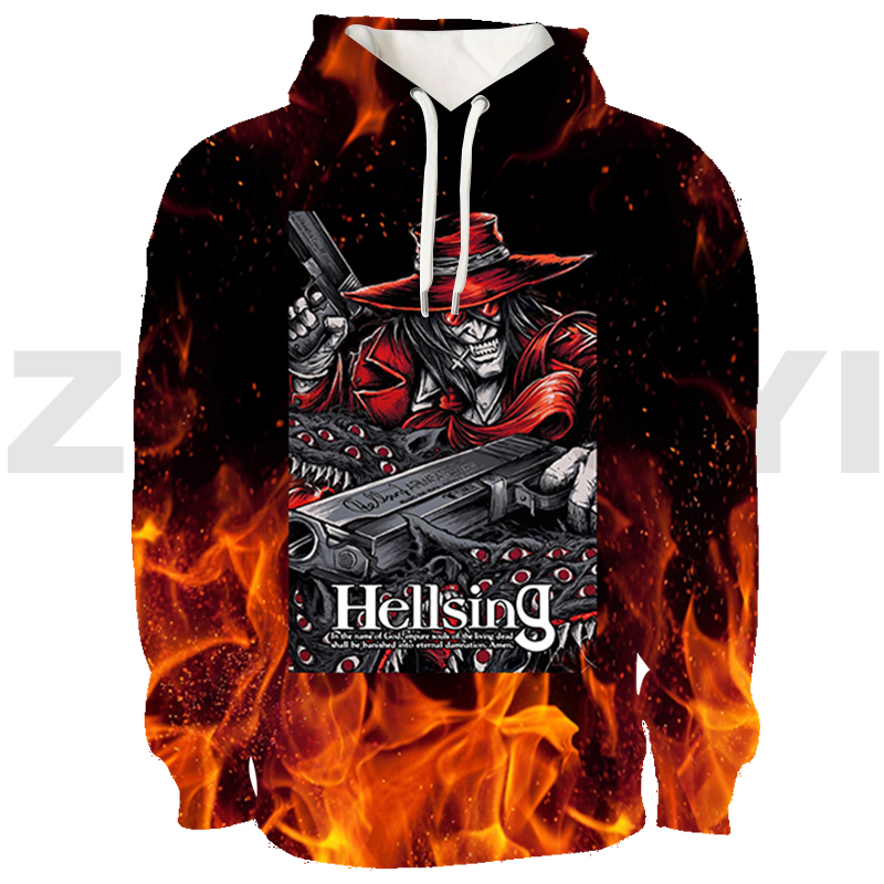 New Anime Hellsing Hoodies Men 3D Print Manga Alucard Eyes Sweatshirt Teenager Casual Long Sleeve Couple Clothes Cosplay Costume. 