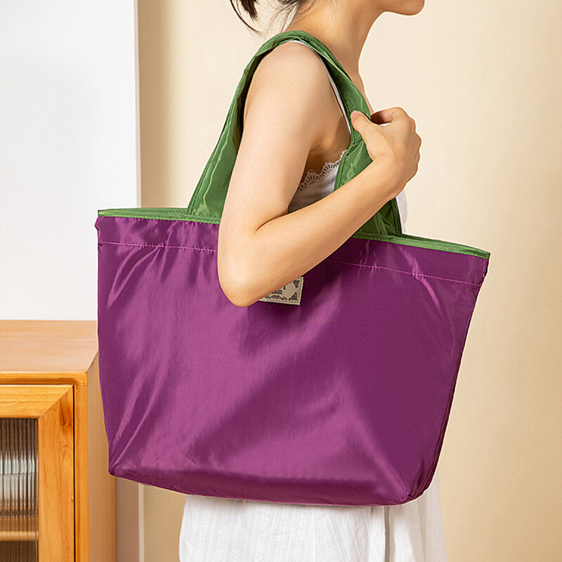 【ALLGOOD】 Drawstring Eco-Friendly Tote Bag Supermarket Shopping Bag Single Shoulder Bag Foldable Portable Tote Bag. 