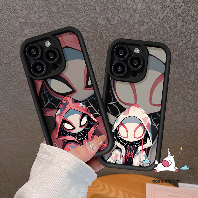 Cartoon Marvel Cool Spider-Man Couple Case For Redmi 9C 13C 12 10A 9A 9 12C A2 A1 10C 9T Note 8 10 9 11 12 10s Pro Max Poco M3 C55 X5 Mi 11 12 Lite Trend Brand Angel Eye Soft Cover. 