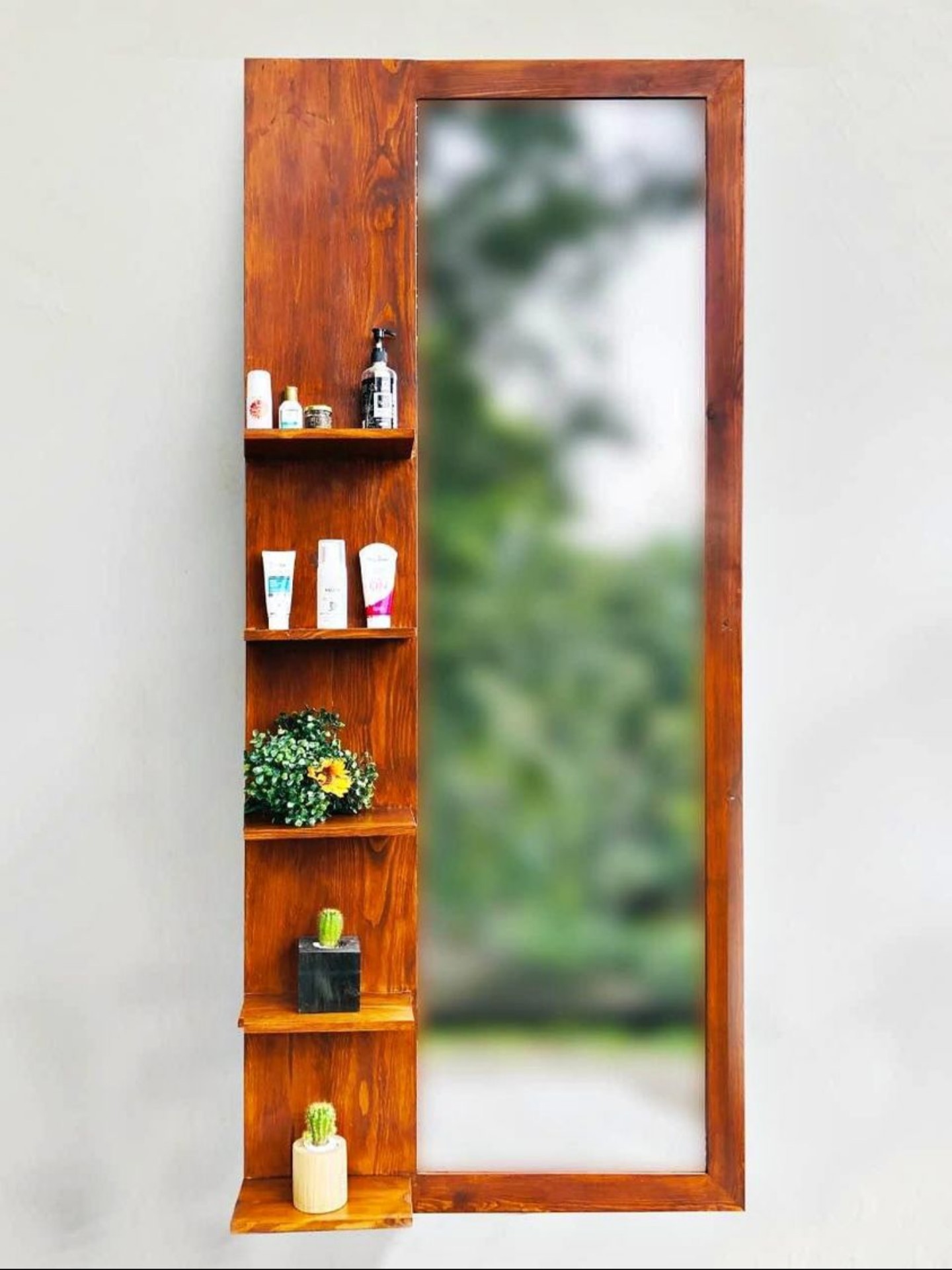 Mirror With Wooden Frame Wall Decor Daraz.lk
