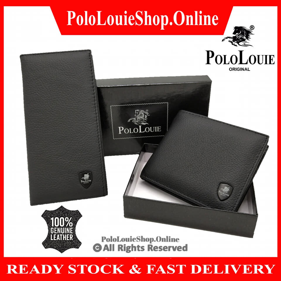 NEW Luxury Original Polo Louie Men's Top Quality Genuine Cow Leather Wallet For Men Dompet Kulit Lembu