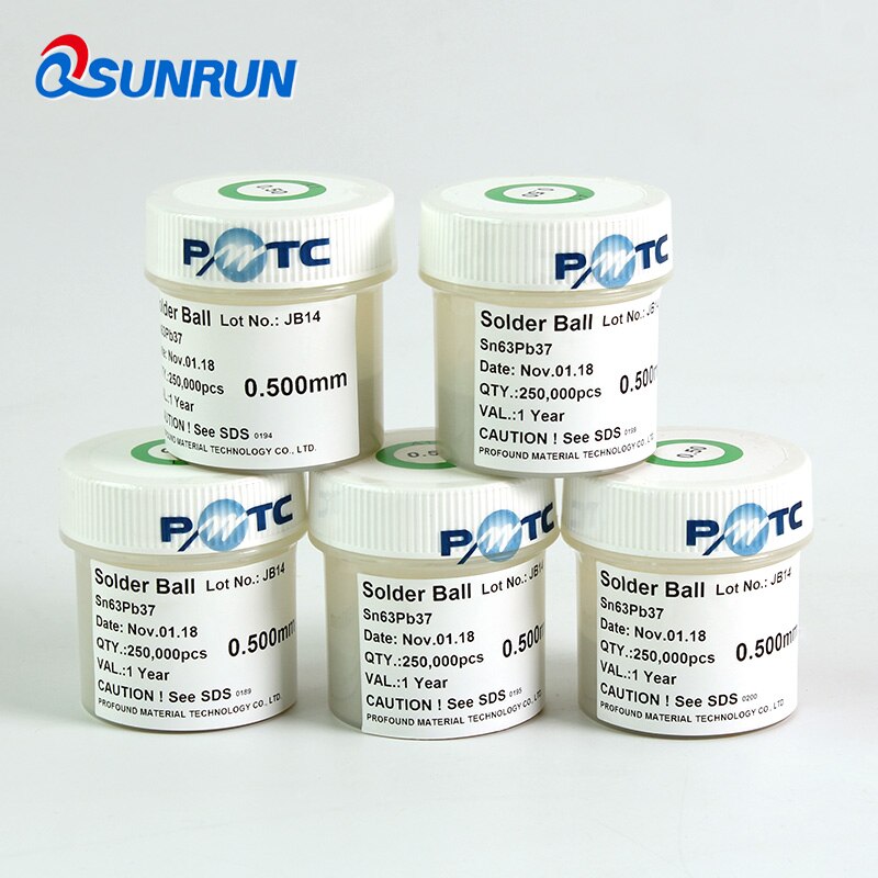 PMTC 0.6MM Leaded BGA solder balls leaded tin solder ball 250k/bottle for BGA IC 