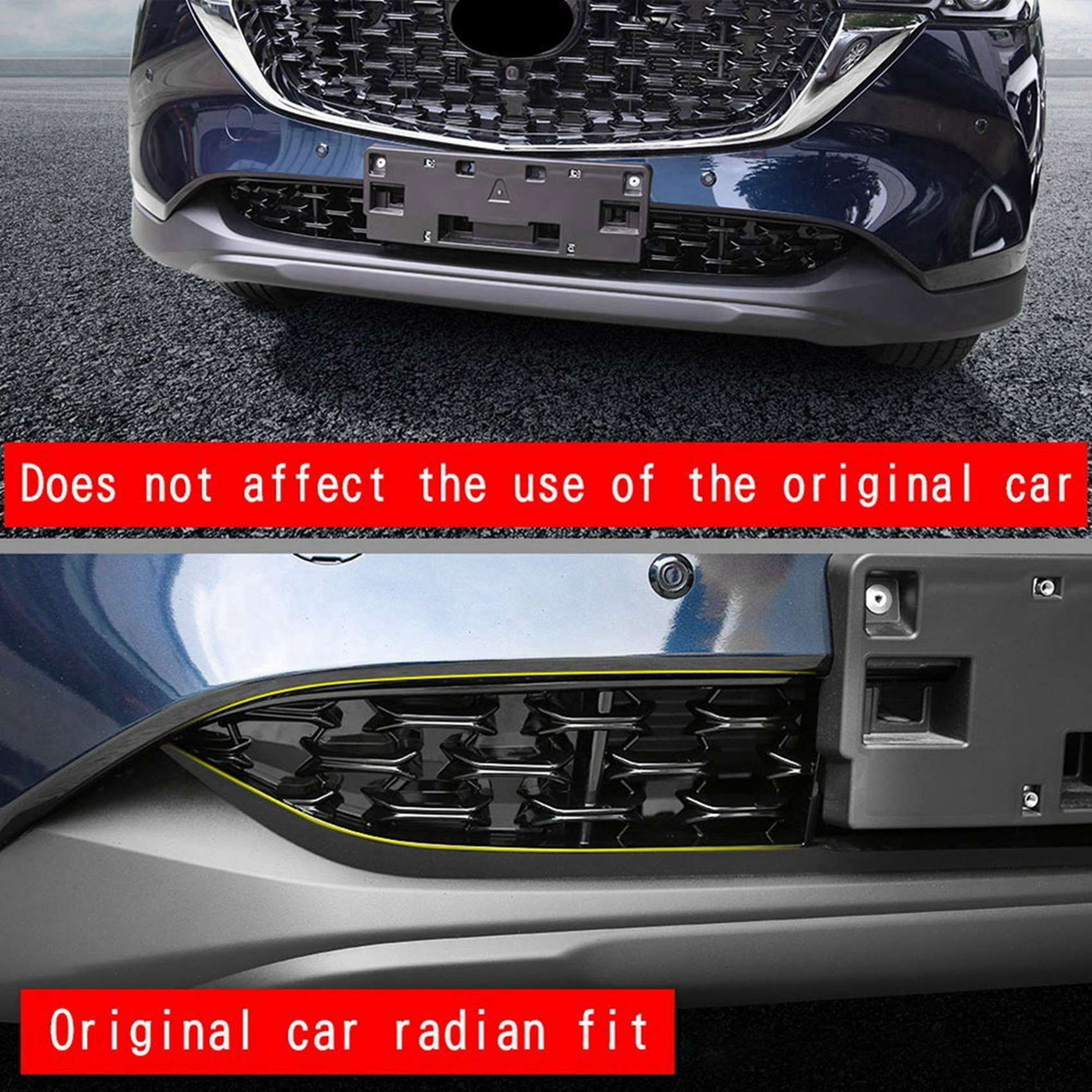 4x Car Front Lower Bumper Grill Grille Moulding Cover for Mazda CX5 CX-5 2022+ Front Bottom Middle Net Decoration B. 