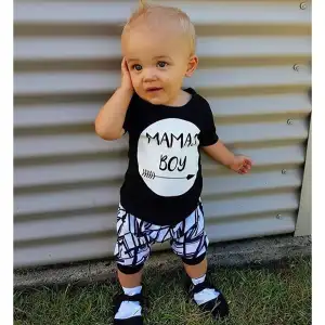  Baby Boys Clothes Summer Shorts Sets Ladies Man Short Sleeve  T-Shirt Tees Tops Shorts Pants with Pockets Boys Outfits (Black, 0-6  Months): Clothing, Shoes & Jewelry