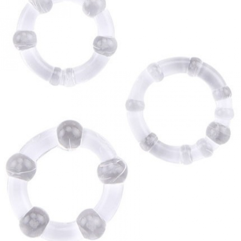 18 + Men's Delay Ring 3Pcs Set Transparent Horseshoe Ring Silicone Penis for Men Delay Ring Sex Toys for Men Adult Toys. 