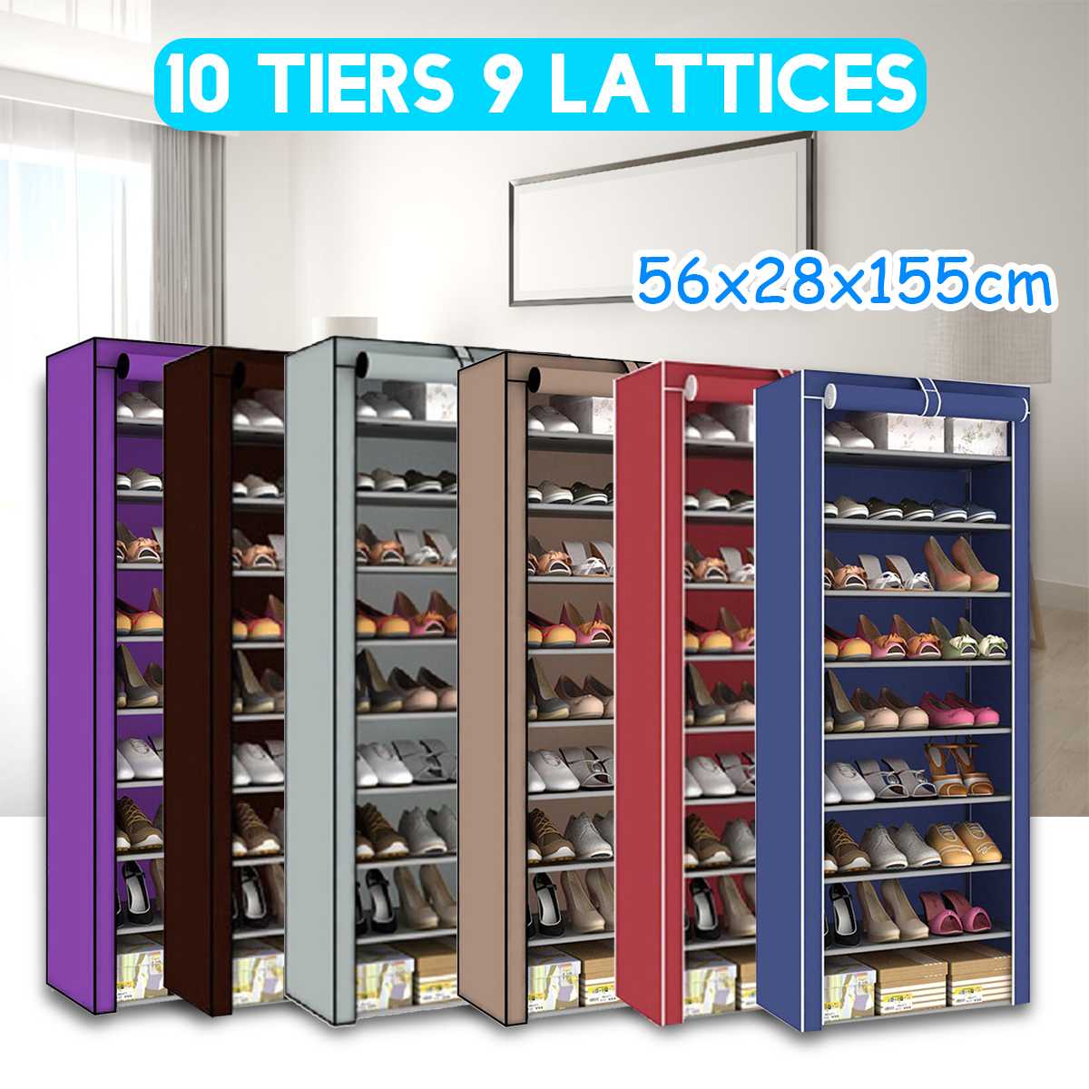 9 Layer Shoe Rack with dust cover SPI. 