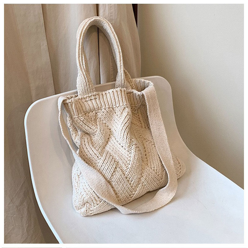 【BestGO】Nucelle New knitted bag Retro women's bag Crossbody bag woven bag handbag. 