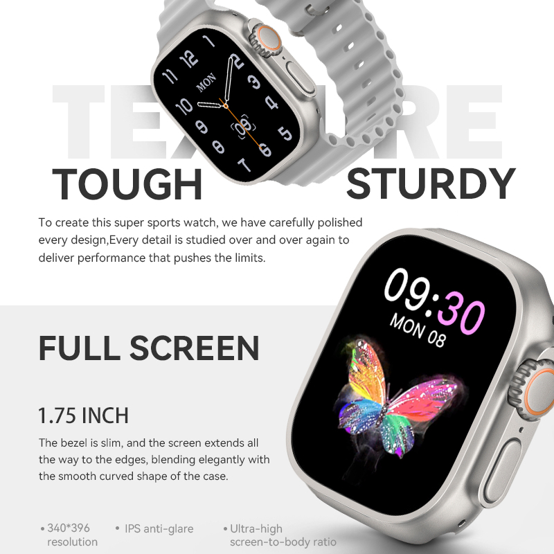 41mm HW68 Ultra Mini Women Smart Watch 1.75 inch Series 8 Body Temperature Siri NFC Voice Altitude Dock iwo Smartwatch. 