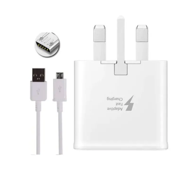 Wall Charger Kit Adaptive Fast Charge Compatible Samsung Galaxy S7 / S7 Edge / S6 / S6 Plus / A6 / J7 / J3 / Note5 4, USB 2.0 Charger Plug and Micro USB Cable
