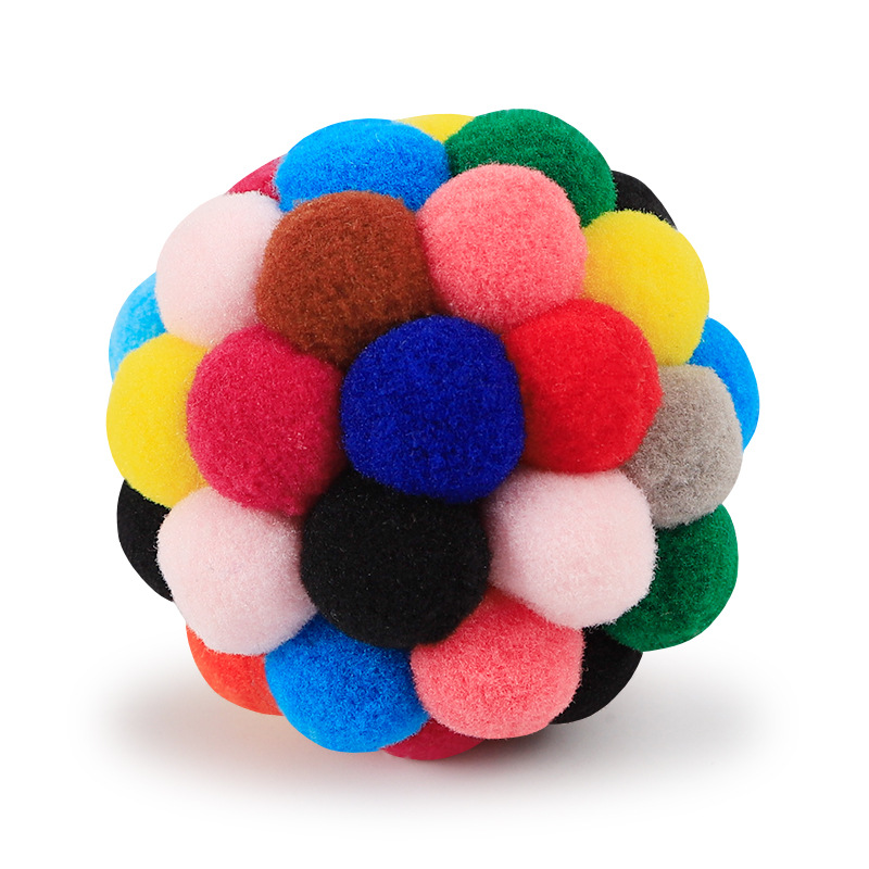 Cat Toy Balls with Bells Wool Multicolor Balls Soft and Light Interactive Toys Interactive Cat Toy for Kitty Cat Kitten Pets. 