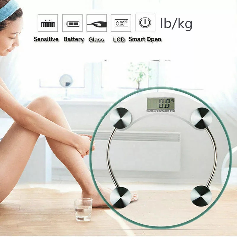 Glass Personal Scale, Digital  Weight Scale Toughened Glass Electronic Digital Body Scales  Bathroom Gym Smart Scales LCD Display Body Weighting Digital Weight Scale. 