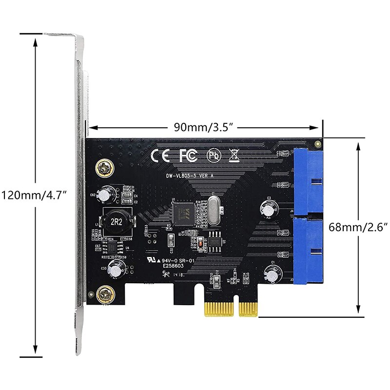 Pci Express To Dual Pin Usb 3 0 Card Pci E To Internal pin Male Ports Adapter For Pc 19 Pin Buy Online At Best Prices In Srilanka Daraz Lk