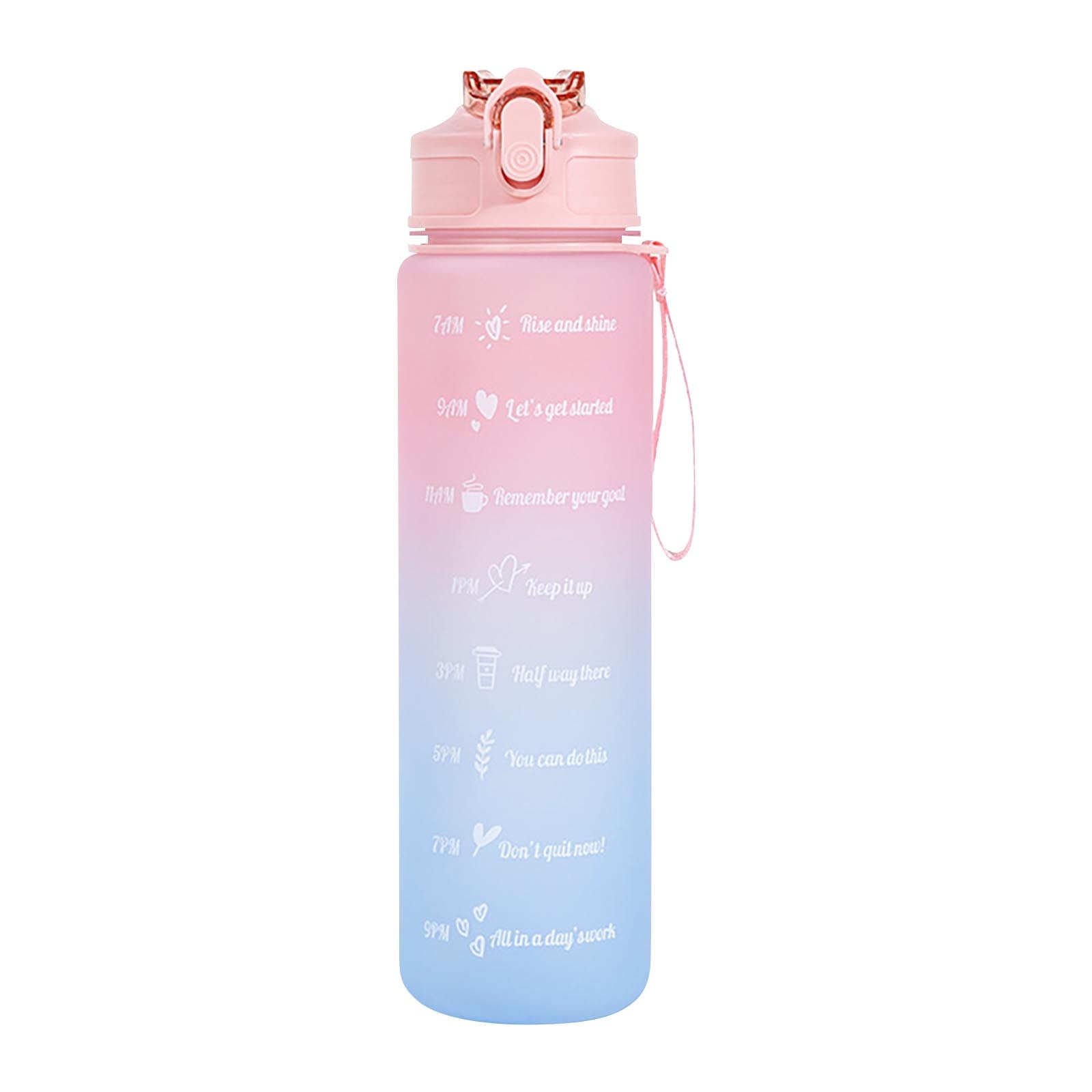Sports Water Bottle With Straw, 750 ml, With Filter Time Marking And Leakproof Pack of 1 pcs. 