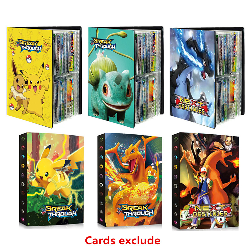 Summerflowers 240PCS Game Card Collection Holder Pokemon Cards Album Book Cartoon Anime Collection Folder Kid Cool  Gift(Cards excluded). 