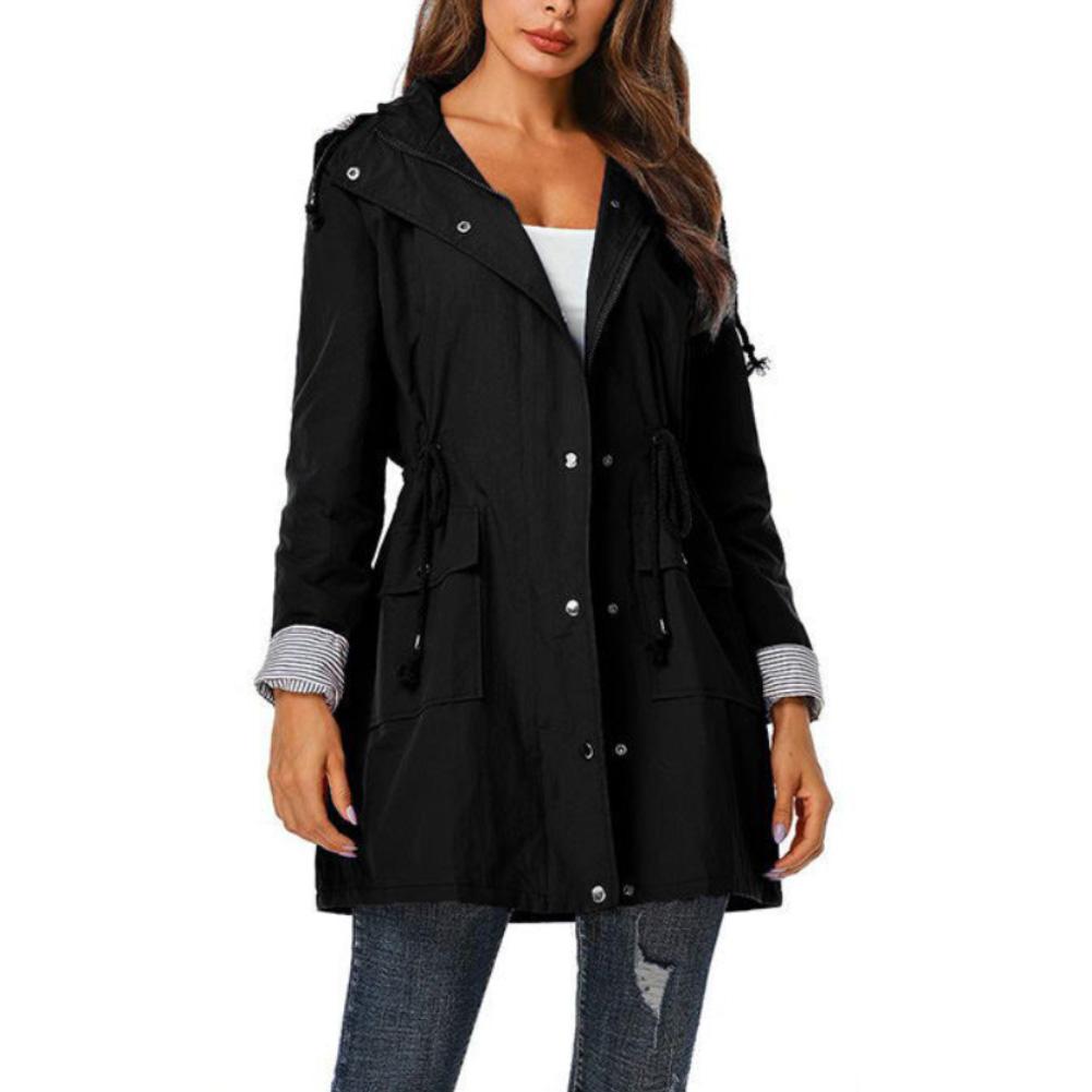 raincoat with drawstring waist