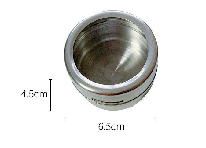 Magnetic Spice Jars With Wall Mounted Rack Stainless Steel Spice Tins pepper Seasoning Containers tools Wipeable Label Set. 