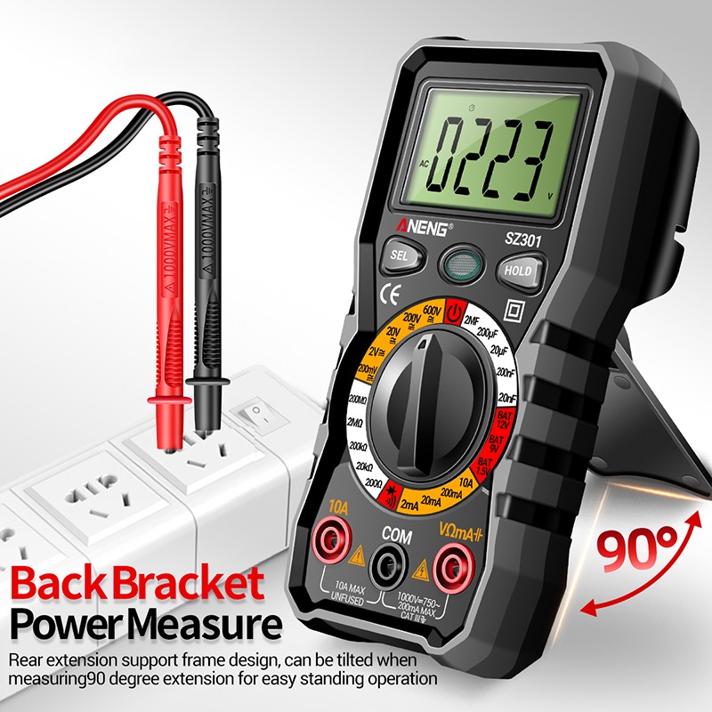 ANENG SZ301 Digital Multimeter 2000 Count Voltage Tester Current Measuring Meter Tool. 