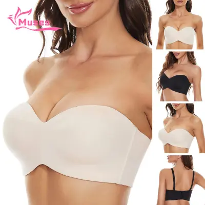 Muses Mall Strapless Bra Comfortable Strapless Push-up Bra with