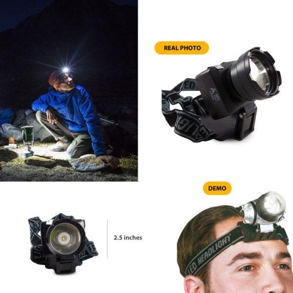 AIKO Head Torch AS 748 Ideal for camping, hiking, fishing, cycling, climbing, potholing& working in low light areas